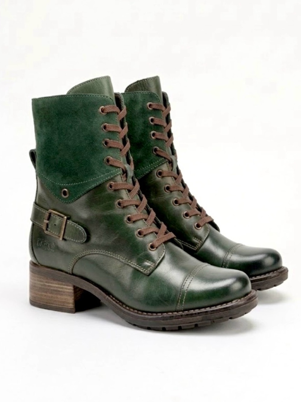 Taos Crave Teal Leather Suede Lace Up Combat Ankle Boots Size 8 New in Box
